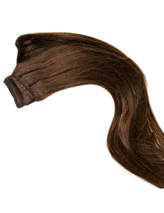 Tessitura capelli veri lisci 50 cm - cioccolato
