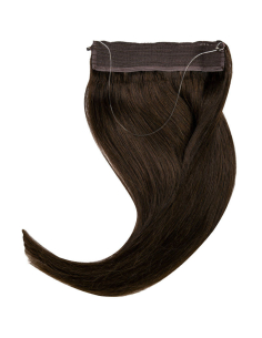 Extension filo invisibile capelli veri Remy hair lisci 50 cm - castano scuro