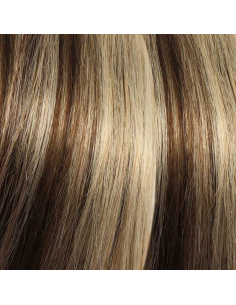 Extension a freddo capelli lisci  50 cm - cioccolato con mèches biondo chiaro