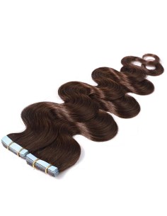 Extension biadesive capelli mossi cioccolato 48 cm