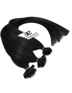 Extensions à chaud noires cheveux raides 50 cm 0.85 Gr