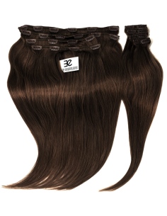 Extension clip volume LUXE 180 g capelli lisci veri 53 cm - cioccolato