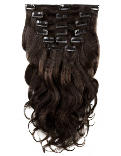 Extension clip capelli mossi 63 cm - castano scuro