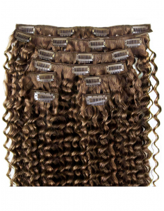 Extension clip capelli ricci 53 cm - castano chiaro