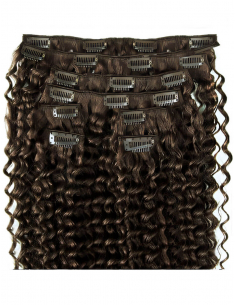 Extension clip capelli ricci 53 cm - castano