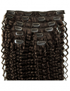 Extension clip capelli ricci 53 cm - castano scuro