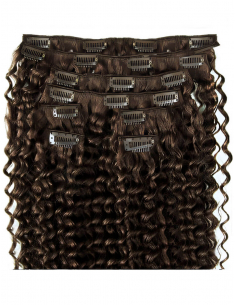 Extension clip capelli ricci 53 cm - cioccolato