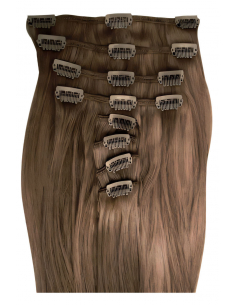 Extension clip capelli lisci 53 cm - castano chiaro