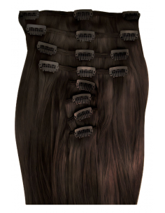 Extension clip capelli lisci 53 cm - castano scuro